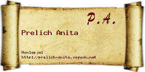 Prelich Anita névjegykártya